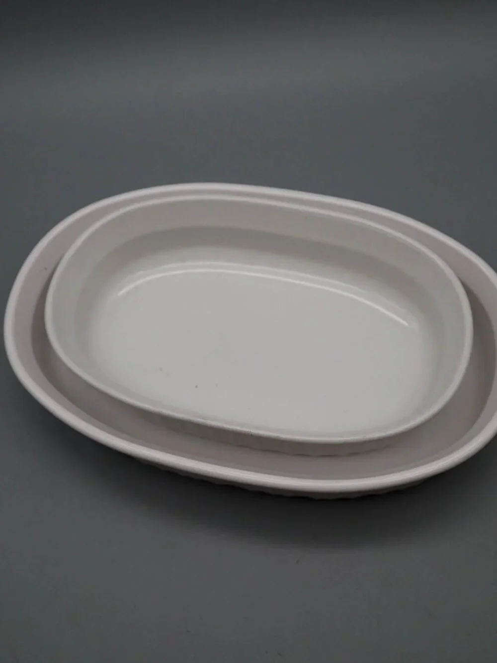 Lot of 2 Corning Ware French White Oval Casserole Set Baking Dish F-15-B F-23-B